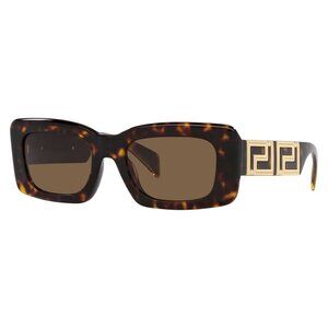 New VERSACE Havana Rectangle VE4444U 108/73 Sunglasses Women